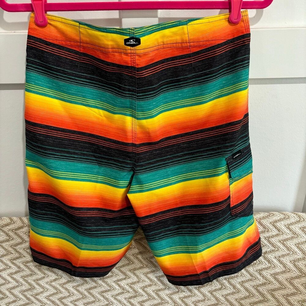 O’Neill Boys Santa Cruz Board Shorts Swim Trunks Multi Stripe Size 16 NWT - Picture 8 of 10